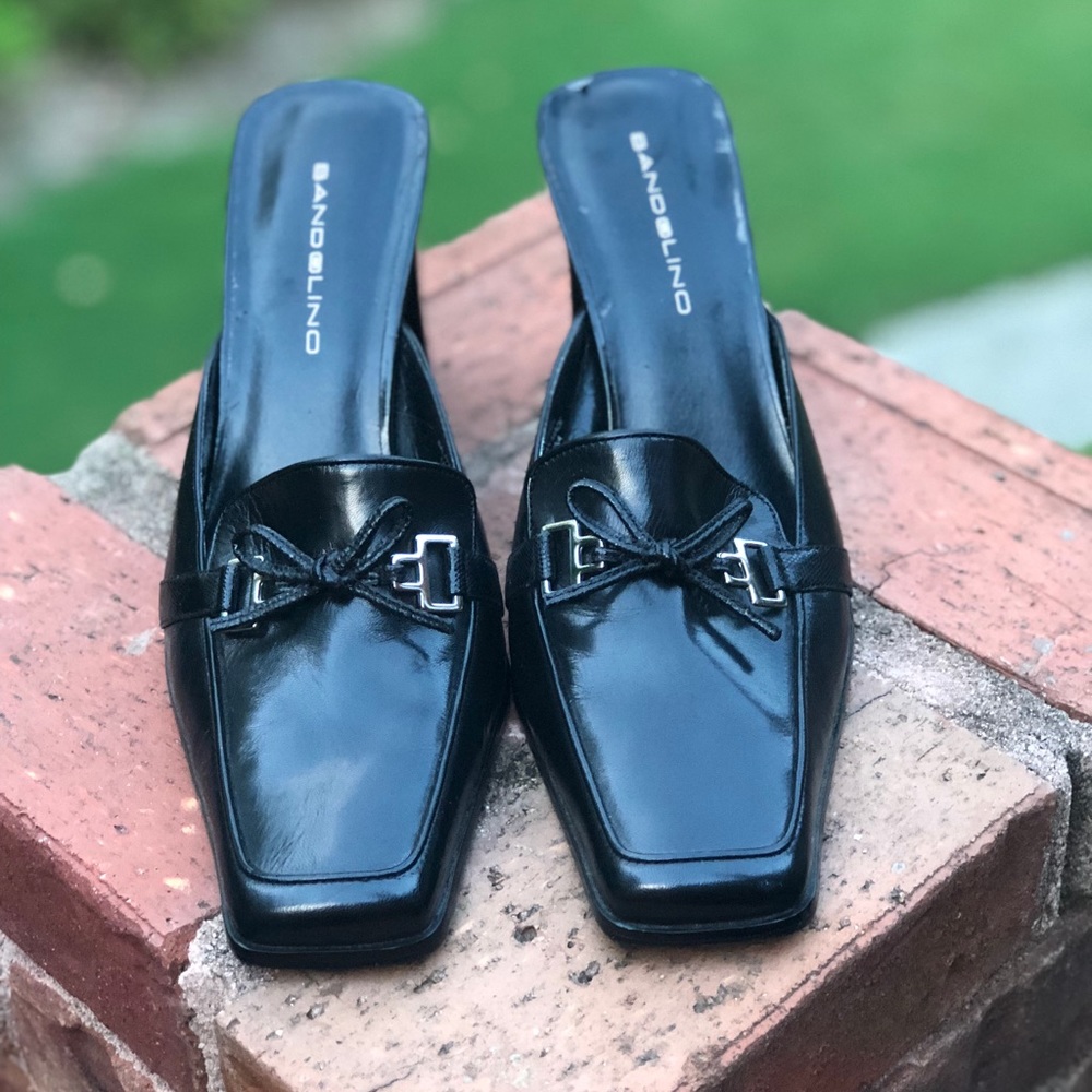 BANDOLINO "Incharge" Black Leather Mules